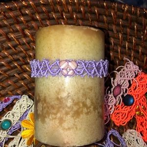 Candle decor lace wreath adjustable crystal NEW